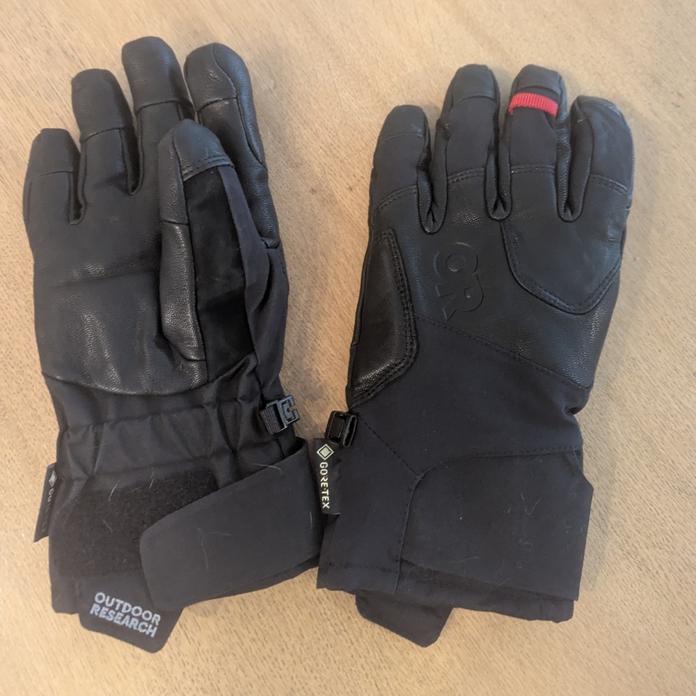 Outdoor Research Black and Red Gore-Tex Gloves
